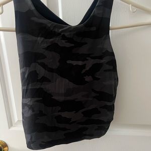 Athleta cropped halter camo workout top. Never used! Size small